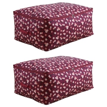 Quilt Bag 棉被衣物收納袋 防潮防水 加厚升級款  紅底花卉  2個