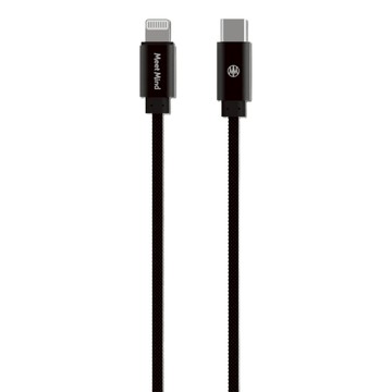 Meet Mind APPLE Lightning MFI充電線 編織線  1.2m  曜石黑  1條