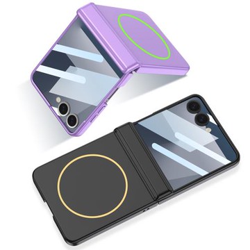 適用三星Z Flip7折疊手機殼純色flip7全包鉸鏈款磁吸無線充電防摔