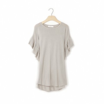 【ココディール】灰色荷葉袖造型上衣 O4N31344