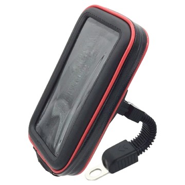 E Store 機車防水包 機車款 XXL 190g 防水手機支架 後照鏡手機架  黑紅色  1個