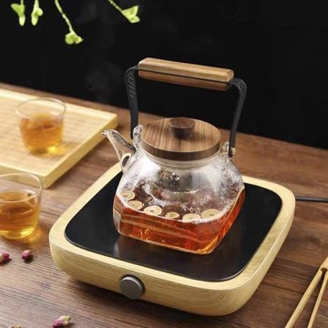 奇高蒸煮茶壺玻璃花草茶壺煮茶壺泡茶兩用電陶爐專用壺耐熱茶壺