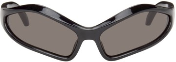 Balenciaga 黑色 Fennec Oval 太阳镜