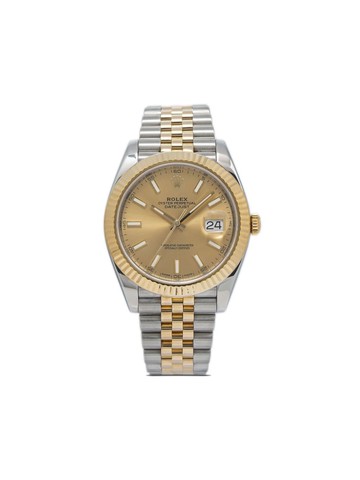 Rolex - pre-owned Datejust 41mm - men - Sapphire Crystal/18kt Yellow Gold - One Size - Neutrals
