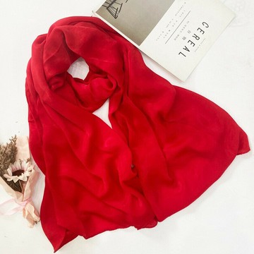 夏季防曬絲巾女純色長款ins桑蠶絲高檔真絲圍巾中長披肩春秋送禮 鑫弘-素時衣櫥