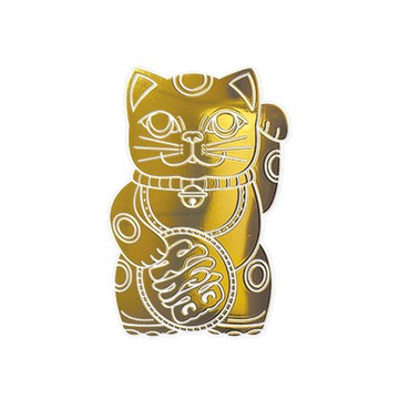 好物良品 大款_開運招財燙金Lucky Neko靜電貼紙(贈酷卡招財貓 吉祥物 靜電貼紙 窗貼)