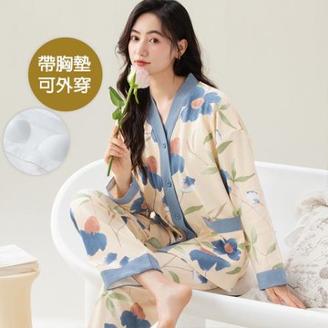 【韓國K.W.】韓國空運超萌熊熊高工藝質感家居套裝睡衣