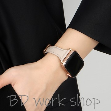 T形真皮錶帶 適用iwatch10錶帶s10新款applewatch蘋果ultra手錶帶s9女s8/7/6/5/4代se