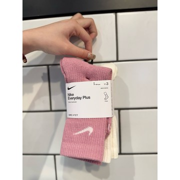 NIKE Everyday Plus LOGO SOCKS 長襪 摩卡 米白 粉色 三雙一組 SX6888-936