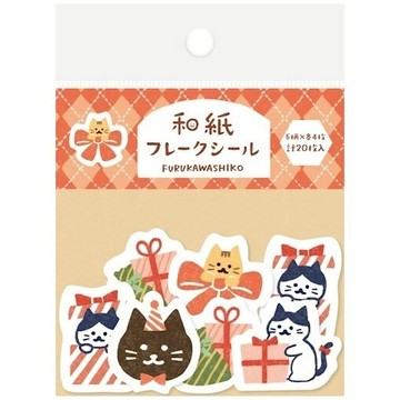 【JAFN】台灣現貨🔥日本 古川紙工 剪貼簿裝飾品 和紙片裝貼紙 貓咪