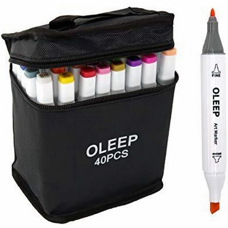 Oleep イラスト マーカーペン 40色 セット 水彩ペン 太細両端 油性 コミック用 マンガ用 手帳 描画 落書き 塗り絵 通販 Lineポイント最大0 5 Get Lineショッピング