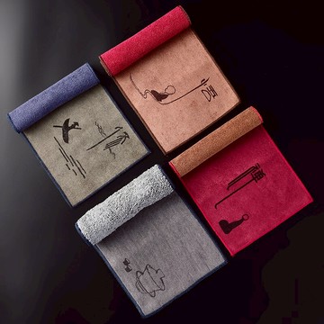 陶福氣 茶巾毛巾抹布棉麻茶臺幾 中國風禪意茶具配件吸水加厚茶布