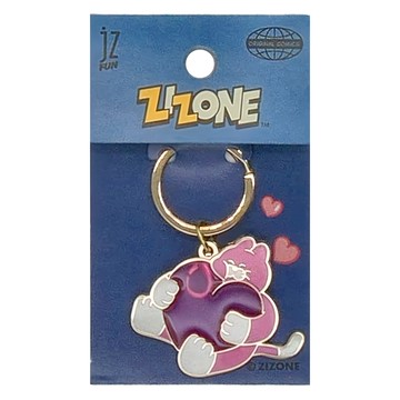 jz FUN 金屬吊飾鑰匙圈 4.2 x 3.5cm  透明  1個