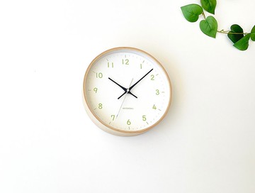 KATOMOKU plywood clock 22 M尺寸 淺綠色 (km-121LG) 掛鐘 日本