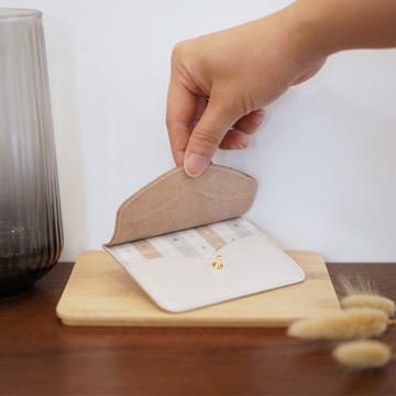 真皮手工—拼色珠光羊革名片夾 (2色可選)