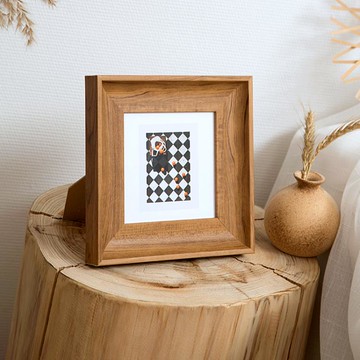 胡桃色相框擺台創意美式復古擺件6寸7寸10寸掛牆相架客廳裝飾畫框 99購物節