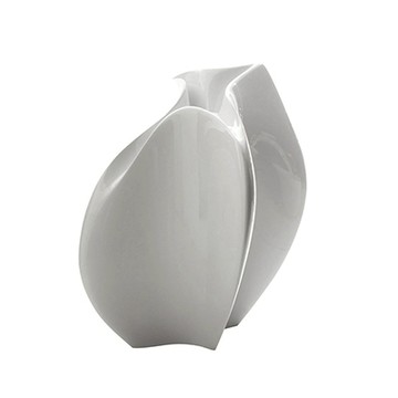 Flow 暗湧 雕塑花器（中、白）