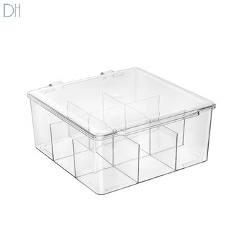 【現貨】小卡收納盒 翻蓋亞克力 桌面 吧唧明星 奧特曼卡片分格整理卡盒 大容量Dhome