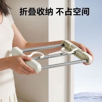 304不鏽鋼X型伸縮曬衣架 三桿落地晾衣架 附防風掛勾可折疊 陽台曬被曬衣 台灣出貨