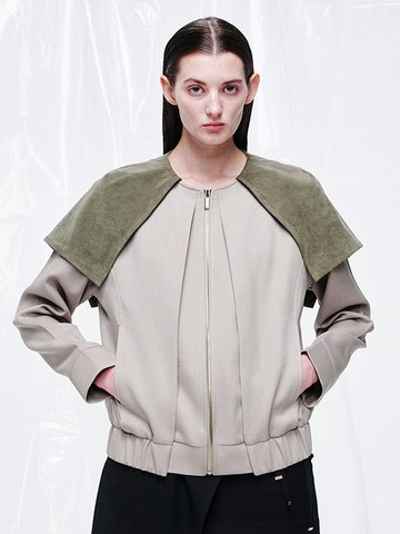 Sailor Cape Collar Jumper Casual Jacket [Khaki Beige]
