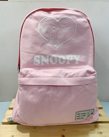 【震撼精品百貨】史奴比 Peanuts Snoopy  SNOOPY帆布後背包-粉#42600 震撼日式精品百貨