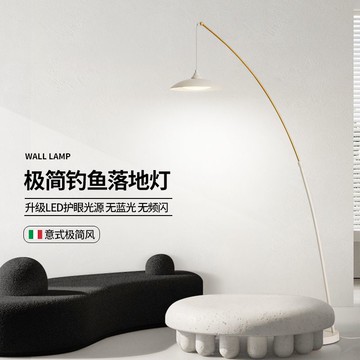 免運 可開票 立燈 落地燈 檯燈 極簡釣魚燈落地燈客廳沙發裝飾設計感氛圍北歐輕奢藝術立式奶油風