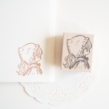 印章 - 女孩側臉 No.3 戴頭巾的女孩