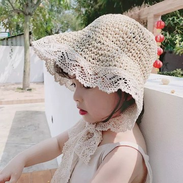 Mini baby🌷兒童草帽女孩夏季女童遮陽帽寶寶帽子防曬帽海邊公主帽春秋款