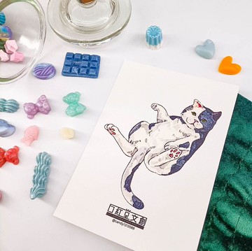 KR474_口紅堂明信片_奶牛1_candy1313588 postcard