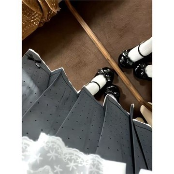 零度句號原創正版jk制服蕾絲波點花邊裙時尚優雅百褶A字型百搭裙