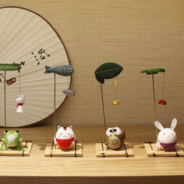 現貨 京都龍虎作 柔織好運擺飾 16.5cm 貓頭鷹 兔子 貓咪 手作窯燒工藝 日系質感小物 居家 辦公裝飾 日本進口
