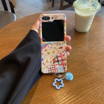 彩虹動物適用于三星zflip6手機殼折疊屏zflip5保護套膚感磨砂zflip4防摔殼創意卡通zflip3可愛女款個性翻蓋