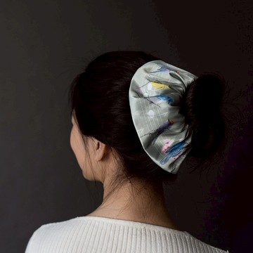 Jennie Tsai - 甜甜鳥音符粉綠 - 大甜甜圈髮束