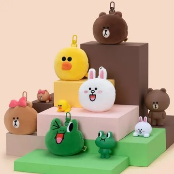 【LINE FRIENDS】經典系列寵物毛絨拾便包收納包