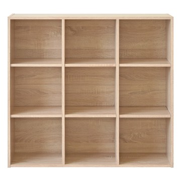 《HOPMA》多功能堆疊九格書櫃 台灣製造 收納置物櫃 儲藏玄關櫃 展示空櫃-淺橡(漂流)木