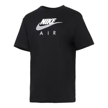(WMNS) Nike Air Logo Casual Sports Short Sleeve Black T-Shirt