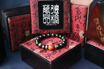 精品原礦金曜石手珠 10mm 戰國紅瑪瑙隔珠 佛珠念珠 黑曜石 設計