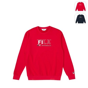 【FILA】中性 長袖圓領T恤-紅色 1TEZ-5507-RD