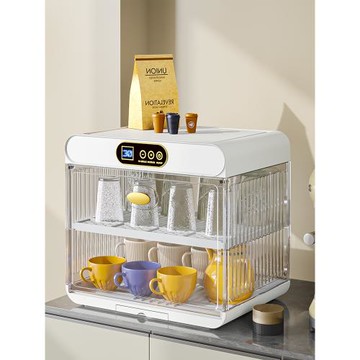 殺菌杯架子收納置物架放玻璃杯烘干瀝水儲物架茶具水杯防塵收納盒