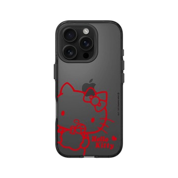 iPhone 16 Pro Clear 酷墨灰 - 三麗鷗-Hello Kitty - 簡約系列-蘋果咬一口