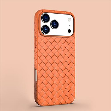 適用蘋果17Promax手機殼新款iphone16promax高端真皮奢華意大利BV編織保護套透氣散熱防摔高級全包17pro外殼