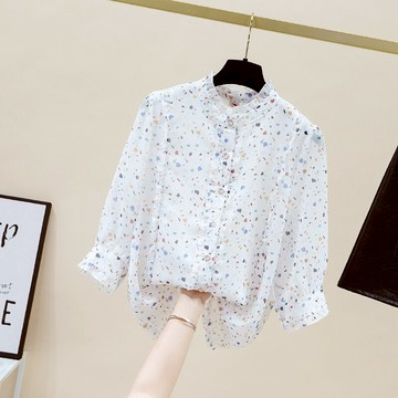 品牌折扣店商場專柜撤柜剪標女裝尾貨清倉設計感波點法式雪紡衫女