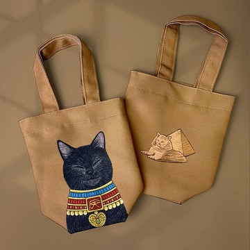 防潑水萬用環保飲料袋 _ 埃及黑貓