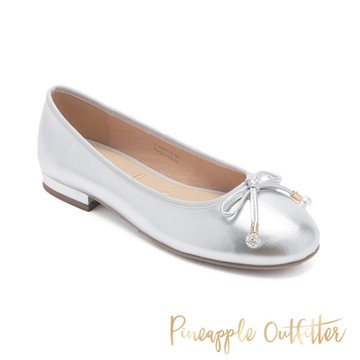 Pineapple-Outfitter-FAHRI 經典蝴蝶圓飾平底娃娃鞋-銀色