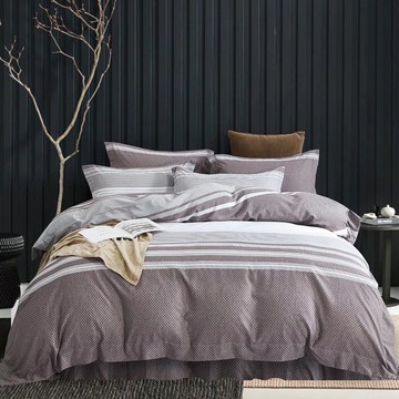 J-bedtime 床寢時光 天絲抗菌舖棉兩用被套六件式床罩組-加大-都市條紋-VMB7879L  1入