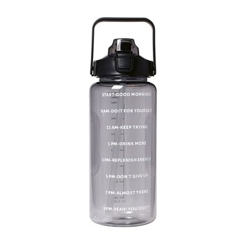 [家速配]透明運動水壺2000ml-黑