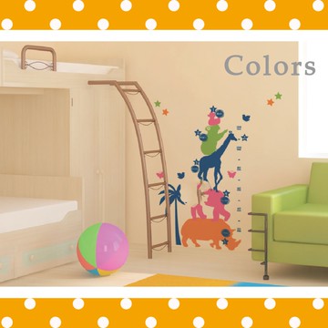 壁貼 身高尺【WD-017 動物身高尺】創意壁貼 無毒無痕 不傷牆面 創意壁貼 英國設計 窗貼