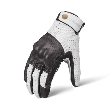 【復古騎士】SBKPLAY SR-21 白棕 復古皮革 觸控防摔手套