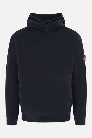 STONE ISLAND jersey hoodie with logo patch Man