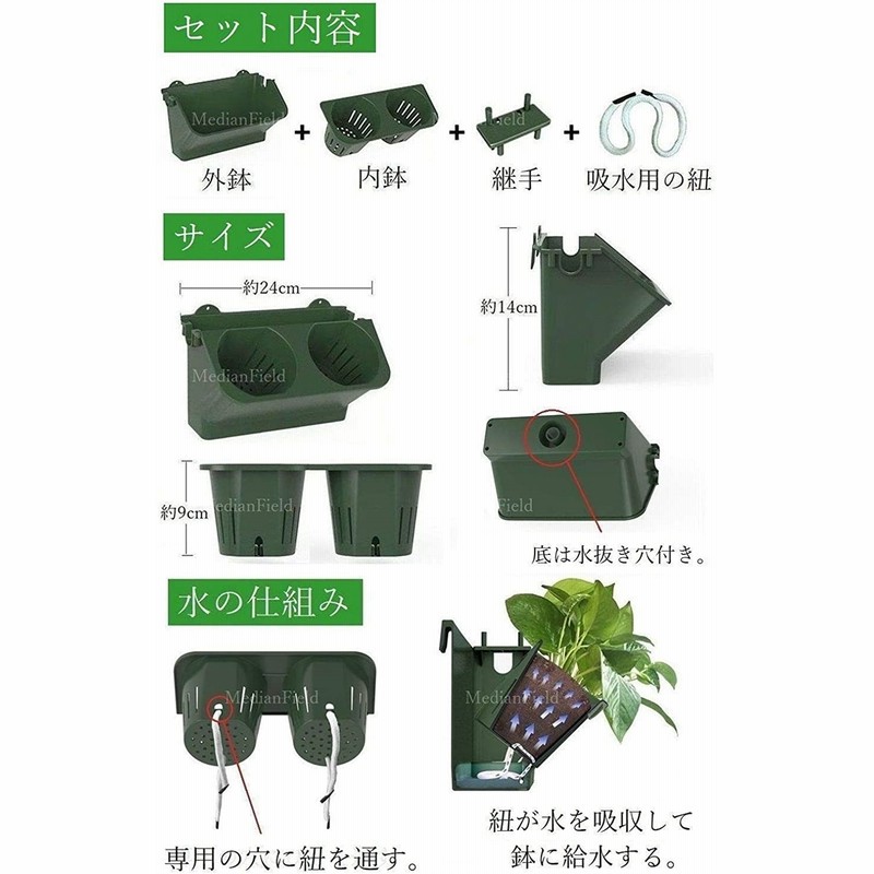 ウォールグリーン 植木鉢 3個 セット 壁面緑化 プランター 観葉植物 本物 壁掛け ハンギング 野菜 家庭菜園 Diy 垂直 鉢x3 通販 Lineポイント最大0 5 Get Lineショッピング